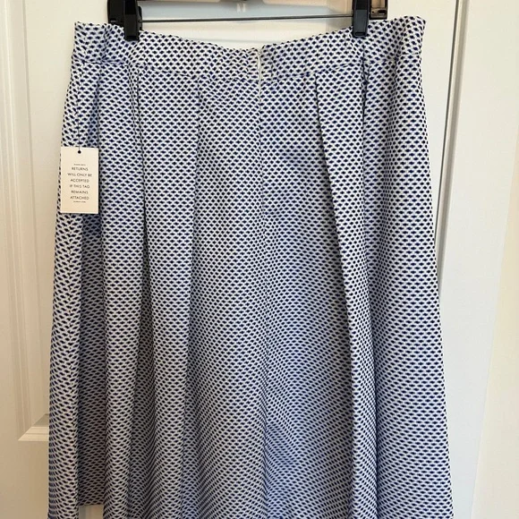 Eloquii Blue and White Geometric Midi Skirt NWT - Picture 3 of 3